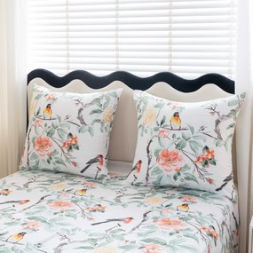 Obliečky z mikrovlákna ORANGE FLOWERS biele Rozmer obliečky: 2 ks 70 x 80 cm | 160 x 200 cm