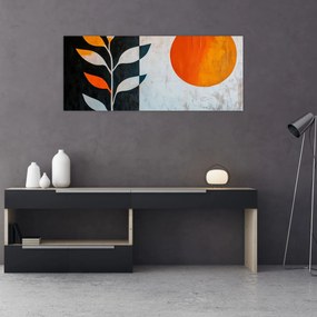 Obraz - Abstrakcia rastliny a slnka (120x50 cm)