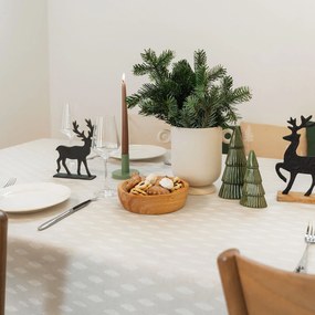 Goldea vianočný hranatý obrus natura – vetvičky na režnej 80 x 80 cm