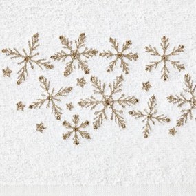 Dekorstudio Bavlnený uterák s vianočným motívom SANTA16 - biely Rozmer uteráku: 70x140cm