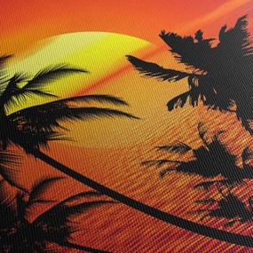 Obraz siluety ostrova s palmami (150x105 cm)
