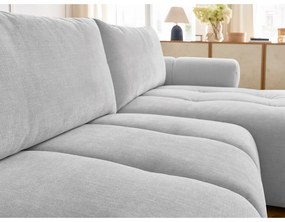 Svetlosivá rozkladacia/s úložným priestorom rohová pohovka (pravý roh/s leňoškou) Fuji – Bobochic Paris