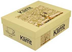 Porcelánová šálka s podšálkou Klimt Ecru Tree Of Life 90 ml sada 2ks