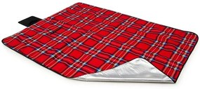 Červená pikniková deka s kockovaným motívom Šírka: 150 cm | Dĺžka: 180 cm