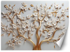 Gario Fototapeta Biele kvety magnólie na zlatých konároch Materiál: Vliesová, Rozmery: 200 x 140 cm