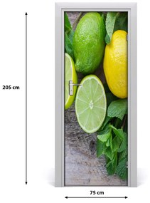 Fototapeta na dvere samolepiace limetka a citrón 75x205 cm