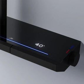 Rea Pedro, sprchový set s termostatom, čierna matná, REA-P0897