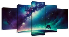 5-dielny obraz strom života pod hviezdami