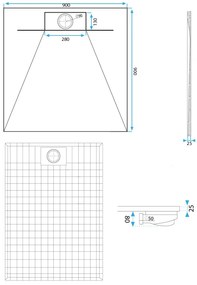 REA Sprchová vanička 90x90 - biela REA-K3303 - Rea