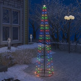 Vianočný stromček, kužeľ, 136 LED, farebné svetlo 70x240 cm 51287