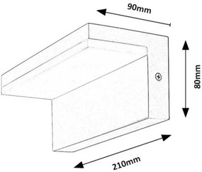 Rabalux 77093 - LED Vonkajšie nástenné svietidlo ZARAGOZA LED/10W/230V IP54 biela