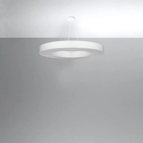 Závesné svietidlo Saturno Slim, 1x biele textilné tienidlo, (biely plast), (fi 90 cm)