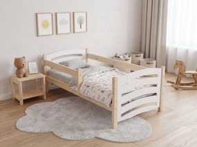 Detská posteľ MELA 80 x 160 cm biela/borovica Rošt: S lamelovým roštom, Matrac: Matrac EASYSOFT 8 cm