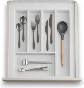 IN-DURO Príborník STRIPES 34 - 40 cm s hĺbkou 42 - 49 cm, biela