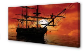 Obraz canvas Loď more neba mraky slnko 125x50 cm