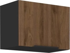 Horná výklopná kuchynská skrinka Monza, 50 cm, orech/čierna%