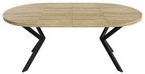 Okrúhly rozkladací jedálensky stôl MARION 100 - 176 cm biely mramor Farba nôh: grafitová