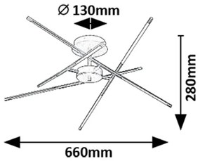 Rabalux 71339 - LED Prisadený luster HENLI2 LED/40W/230V 3000K zlatá