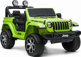 LEAN CARS Elektrické autíčko Jeep Rubicon 4x4, LED, MP3, zelené