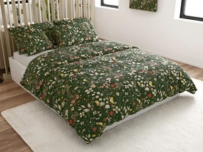 Obliečky z mikrovlákna COLORFUL MEADOW tmavo zelené Rozmer obliečky: 70 x 90 cm | 140 x 220 cm