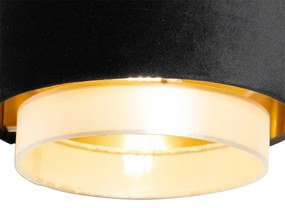 Moderné závesné svietidlo čiernej farby so zlatými 3 svetlami - Elif