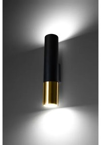 Sollux SL.0950 - Nástenné svietidlo LOOPEZ 2xGU10/10W/230V čierna/zlatá