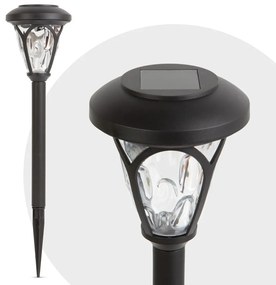 LED solárna lampa - zapichovateľná , vzorované plexisklo - čierna - 300 mm