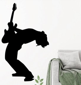 Veselá Stena Samolepka na stenu na stenu Silueta Rocker Farba: černá