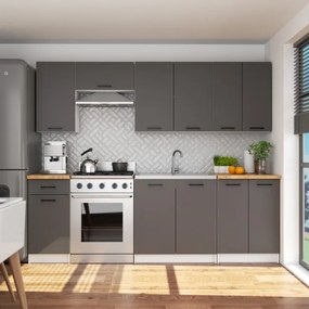 Horná kuchynská skrinka OLIWIA W60 H720 biela / grafitová / sivá