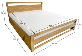 Manželská posteľ 160 cm Senalan (prírodná) (s roštom) (s úl. priestorom). Vlastná spoľahlivá doprava až k Vám domov. 1116500