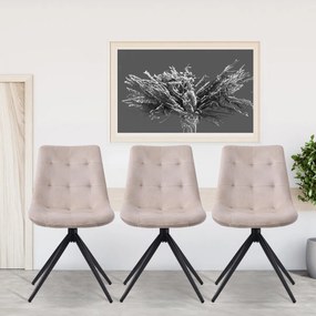 Jedálenská stolička Merna - zamat - Krémová