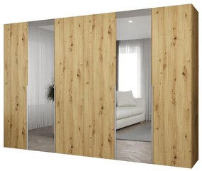 Šatníková skriňa 300 cm Alice 2 (dub artisan + kašmír). Akcia -20%. Vlastná spoľahlivá doprava až k Vám domov. 1126191