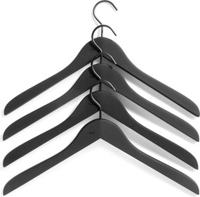 Vešiaky na oblečenie Soft Coat Slim čierne 4 ks