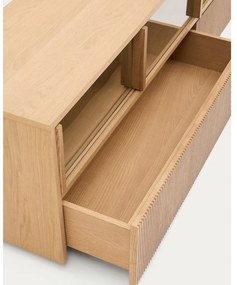 TV stolík v dekore duba v prírodnej farbe 200x54x40 cm Helvine – Kave Home