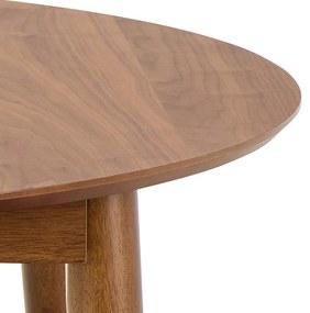 Okrúhly rozkladací jedálenský stôl s prídavnou doskou v dekore orecha ø 115 cm Montreux – Actona