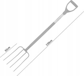 Garden Line 4-zubová poľnohospodárska vidlica s oceľovou rúčkou 120 cm *4044