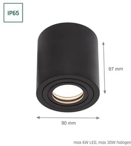 Kúpeľňové bodové svietidlo CHLOE 1xGU10/6W/230V IP65 okrúhle čierne