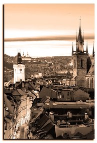 Obraz na plátne - Panoramatický pohľad na starú Prahu - obdĺžnik 7256FA (60x40 cm)