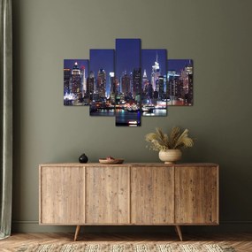Obraz - Osvetlené New Yorské mrakodrapy (150x105 cm)