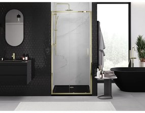 Mexen Exo, posuvné sprchové dvere 115 cm, číre sklo, zlatá, 8151-115-000-50-00