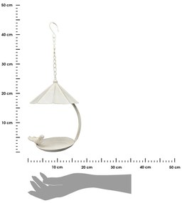 Závesné napájadlo pre vtáky Lillian, 43x18 cm, kov, krémová
