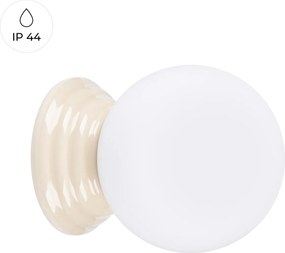 Nástenné svietidlo Zori, 1x biele sklenené tienidlo, be