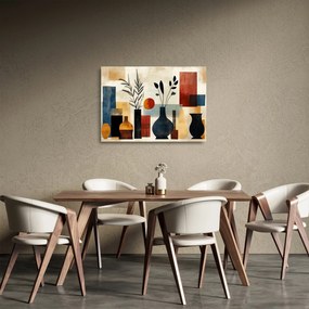 Sklenený obraz - Kubistické vázy (70x50 cm)