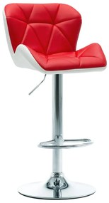 Barová stolička červená umelá koža 249674