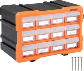 Organizér Damir s 12 priehradkami čierny/oranžový