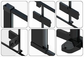 Rea Fargo Black, sprchový kút s krídlovými dverami 100 (dvere) x 80 (stena) x 195 cm, 6mm číre sklo, čierny profil, REA-K6950