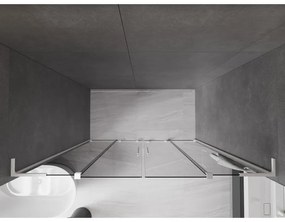 Mexen Velar L Duo, posuvné sprchové dvere do otvoru 200 cm, 8mm šedé sklo, biela matná, 871-200-003-42-20