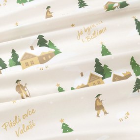 Goldea vianočný okrúhly obrus 100% bavlnené plátno - pásli ovce valaši Ø 100 cm