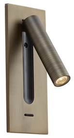 Moderné nástenné svietidlo tmavý bronz vrátane LED - Plaza