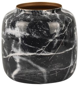 Čierno-biela železná váza PT LIVING Marble, výška 19,5 cm